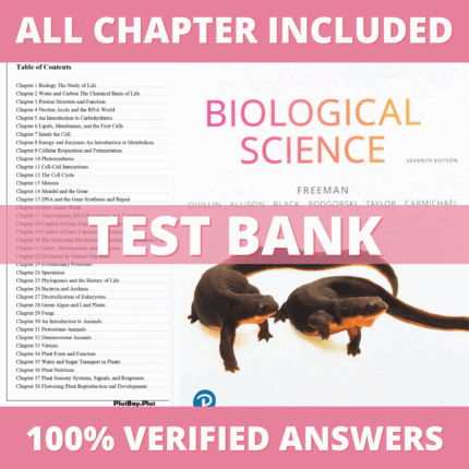 Test Bank for Biological Science, 7th Edition (Freeman, 2020)