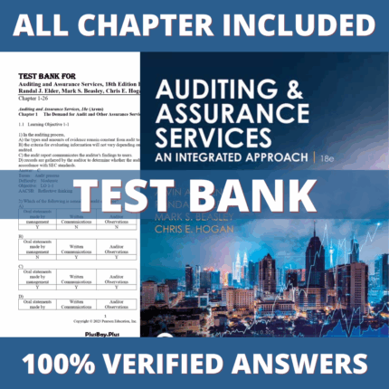 Test Bank for Auditing and Assurance Services, 18th Edition (Arens, 2023)