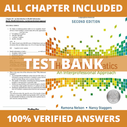 Test Bank for Health Informatics An Interprofessional Approach, 2nd Edition (Nelson, 2018)