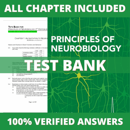 Test Bank for Principles of Neurobiology 2nd Edition (Luo, 2020)