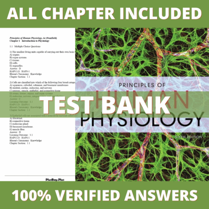 Test Bank for Principles of Human Physiology, 6th Edition (Stanfield, 2016)