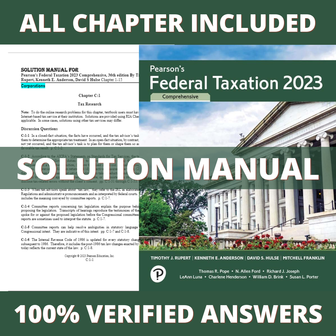 Solution-Manual-for-Pearsons-Federal-Taxation-2023-Comprehensive-Corporations-36th-Edition