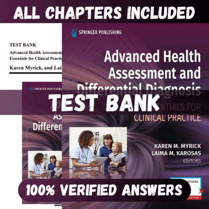 Test Bank Advanced Health Assessment and Differential Diagnosis Essentials for Clinical Practice, 1st Edition (Myrick, 2020)