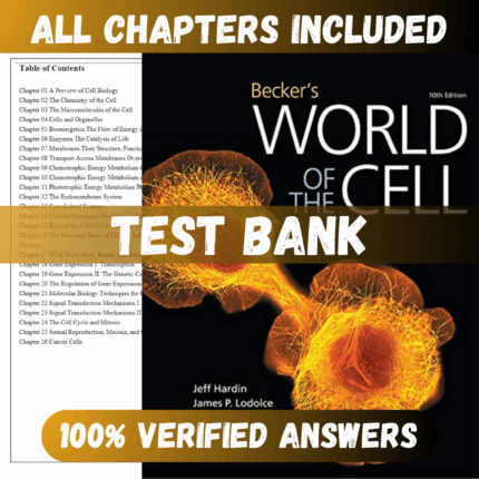 Test Bank Becker's World of the Cell, 10th Edition (Hardin, 2022)