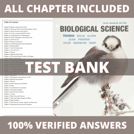 Test Bank for Biological Science, 3rd Canadian Edition (Freeman, 2019)