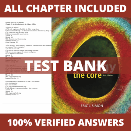Test Bank for Biology The Core, 2nd Edition (Simon, 2017)