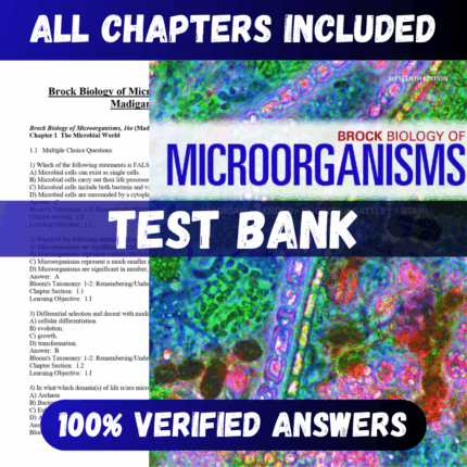 Test Bank Brock Biology of Microorganisms 16th Edition (Madigan, 2021)