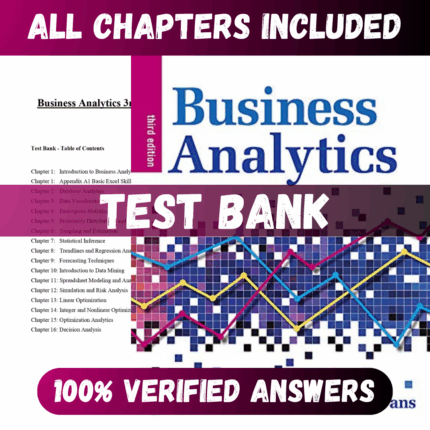 Test Bank Business Analytics 3rd Edition (James Evans, 2020)