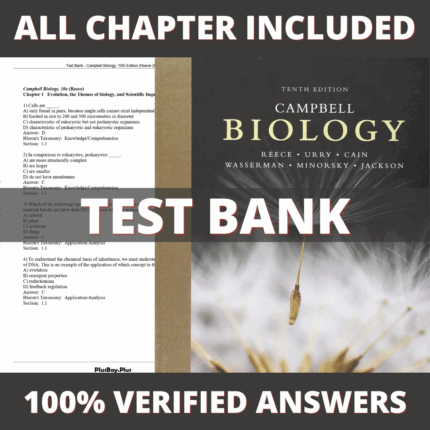 Test Bank for Campbell Biology, 10th Edition (Reece, 2019)