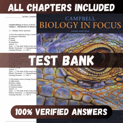 Test Bank Campbell Biology in Focus, 3rd Edition (Urry, 2020)