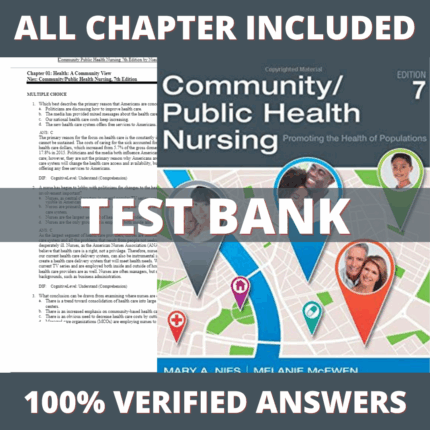 Test Bank for Community Public Health Nursing 7th Edition (Nies, 2018)