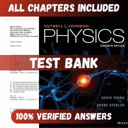 Test Bank Cutnell Johnson Physics 11th Edition (D.Cutnell, 2018)