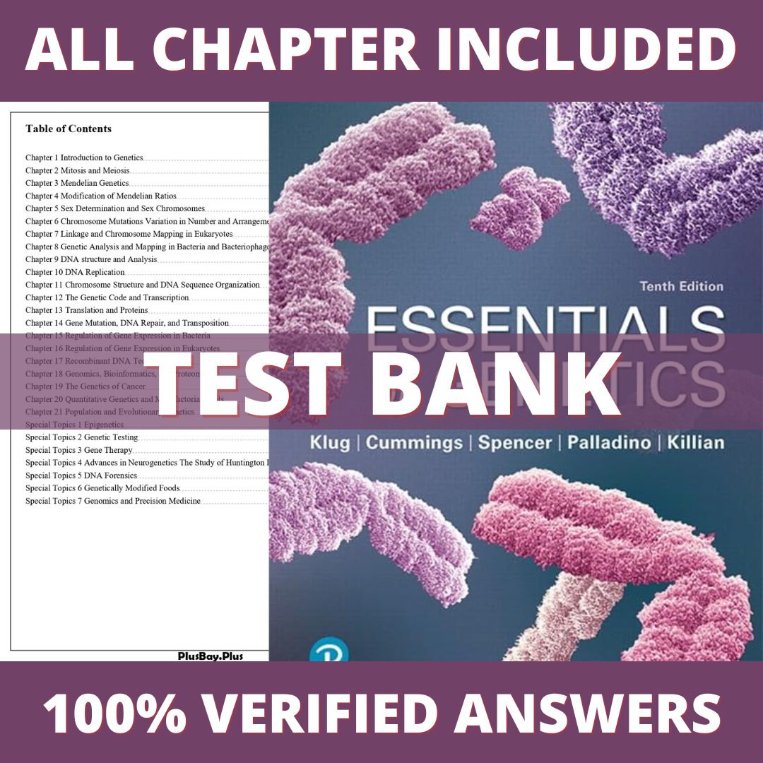 Test-Bank-for-Essentials-of-Genetics-10th-Edition-Klug-2020