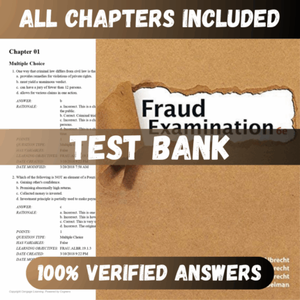 Test Bank Fraud Examination 6th Edition (Albrecht, 2018)