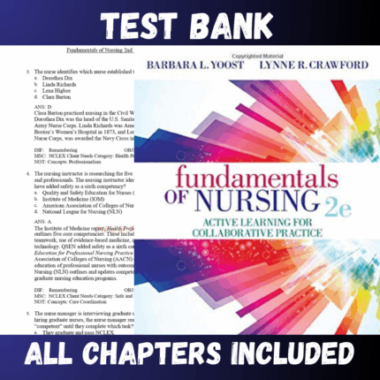 Test Bank - Fundamentals of Nursing Active Learning for Collaborative Practice 2nd Edition by Yoost