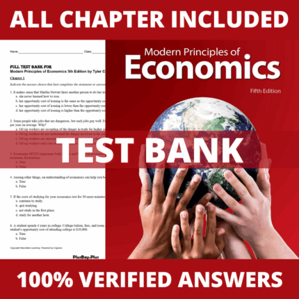Test Bank for Modern Principles of Economics 5th Edition (Cowen, 2021)