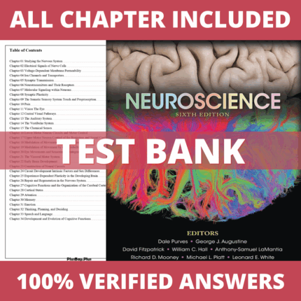 Test Bank for Neuroscience, 6th Edition (Purves, 2018)