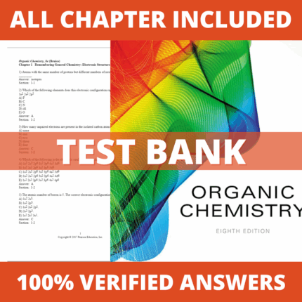Test Bank for Organic Chemistry 8th Edition by Paula Yurkanis