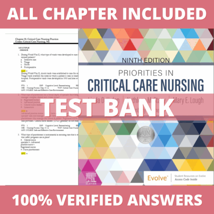 Test Bank for Priorities in Critical Care Nursing 9th Edition by Urden