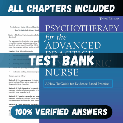 Test Bank for Psychotherapy for the Advanced Practice Psychiatric Nurse 3rd Edition (Wheeler, 2021)