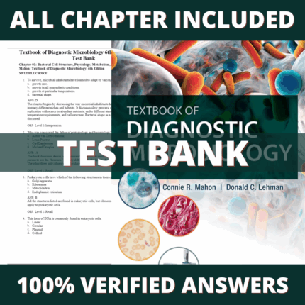 Test Bank for Textbook of Diagnostic Microbiology 6th Edition (Mahon, 2019)