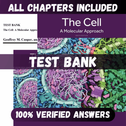 Test Bank The Cell A Molecular Approach, 9th Edition (Cooper, 2023)