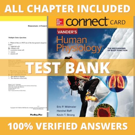 Test Bank for Vander's Human Physiology 15th Edition (Widmaier, 2018)