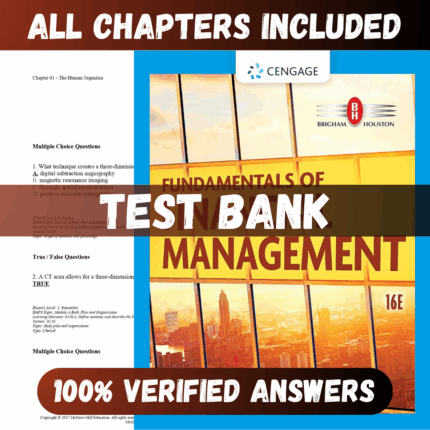 Test Bank Fundamentals of Financial Management 16th Edition (Brigham, 2021)