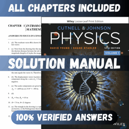 Solution Manual for Physics 12th Edition (Cutnell, 2022)