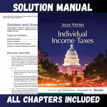 Solution Manual for South-Western Federal Taxation 2024 Individual Income Taxes 47th Edition by Young