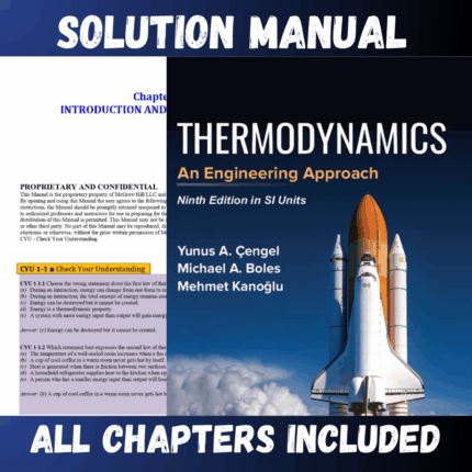 Solution Manual for Thermodynamics An Engineering Approach 10th Edition by Cengel