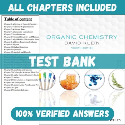 Test Bank Organic Chemistry 4th Edition (Klein, 2021)