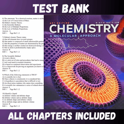 Test Bank for Chemistry, A Molecular Approach, AP Edition, Sixth Edition (Nivaldo)  | All Chapters