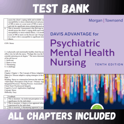 Test Bank for Davis Advantage for Psychiatric Mental Health Nursing Tenth Edition (Karyn)  | All Chapters
