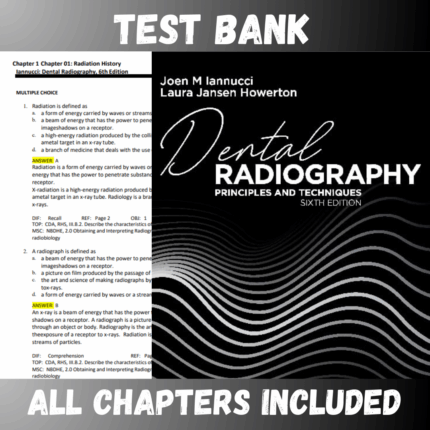 Test Bank for Dental Radiography: Principles and Techniques 6th Edition (Joen)  | All Chapters