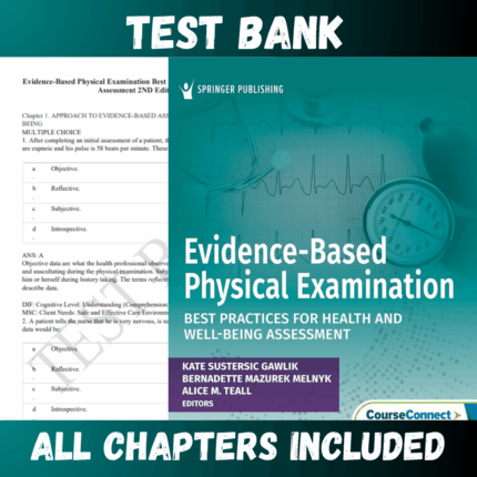 Test Bank for Evidence-Based Physical Examination: Best Practices for Health and Well-Being Assessment 2nd Edition (Kate)  | All Chapters