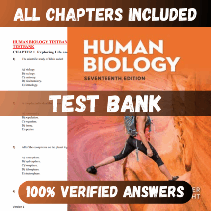 Test Bank Human Biology 17Th Edition (Sylvia , 2022)