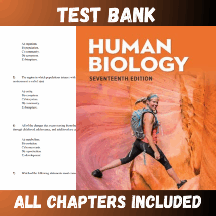 Test Bank for Human Biology 17Th Edition (Sylvia)  | All Chapters
