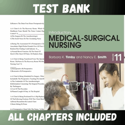 Test Bank for Introductory Medical-Surgical Nursing 11th Edition (RN Timby)  | All Chapters