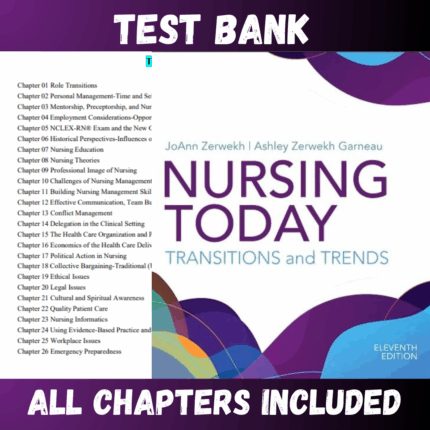 Test Bank for Nursing Today: Transition and Trends 11th Edition (JoAnn)  | All Chapters