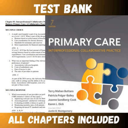 Test Bank for Primary Care: Interprofessional Collaborative Practice 7th Edition (Terry Mahan)  | All Chapters