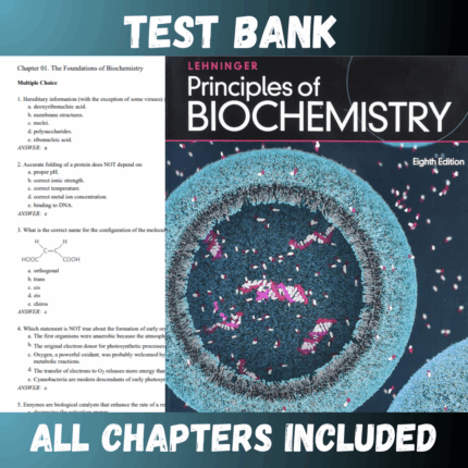 Test Bank for Principles of Biochemistry (Lehninger Principles of Biochemistry) 8th Edition (DAVID)  | All Chapters