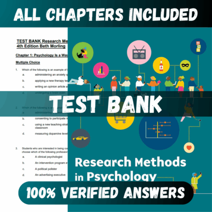 Test Bank Research Methods in Psychology: Evaluating a World of Information Fourth Edition (Morling , 2020)
