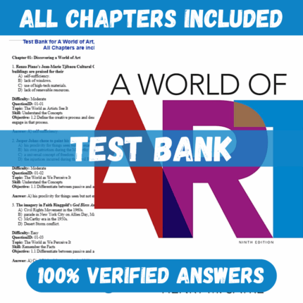 Test Bank for A World of Art, 9th Edition by Henry M. Sayre