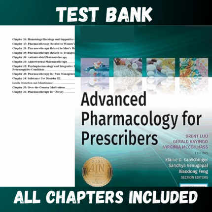 Test Bank - Advanced Pharmacology for Prescribers 1st Edition by Luu