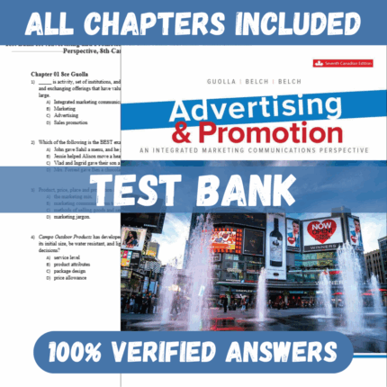 Test Bank for Advertising & Promotion, 8th Canadian Edition by Michael Guolla