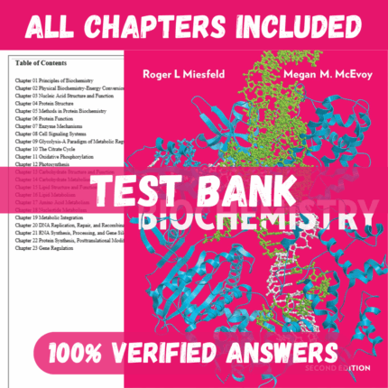 Test Bank for Biochemistry, 2nd Edition by Miesfeld