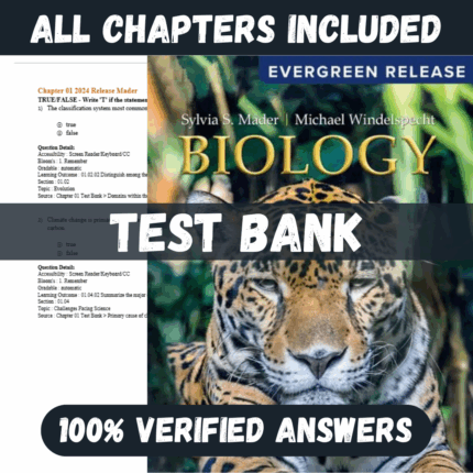 Test Bank for Biology 14th Edition by Sylvia Mader