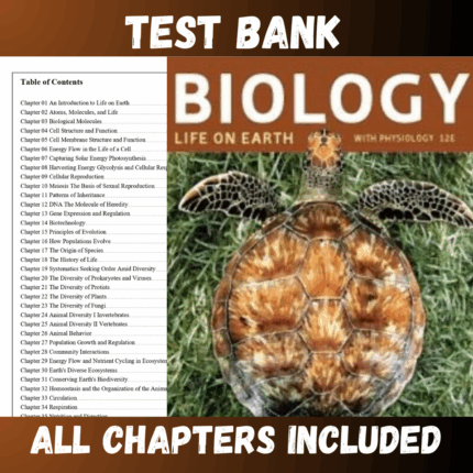 Test Bank - Biology Life on Earth with Physiology, 12th Edition by Audesirk