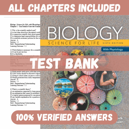 Test Bank for Biology: Science for Life with Physiology, 6th edition by Colleen Belk
